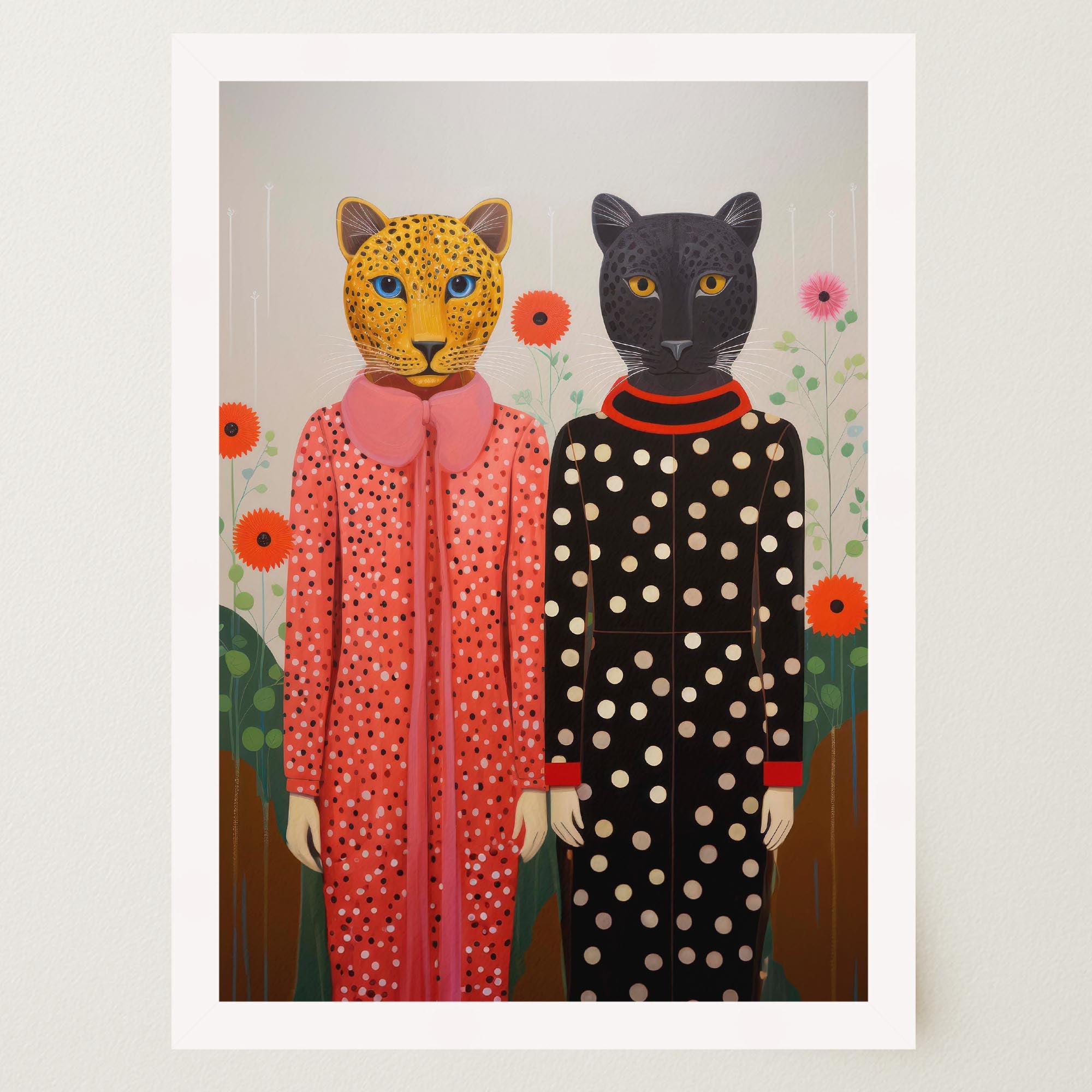 Whimsical Cat Ladies Wall Art Print-Skudaboo