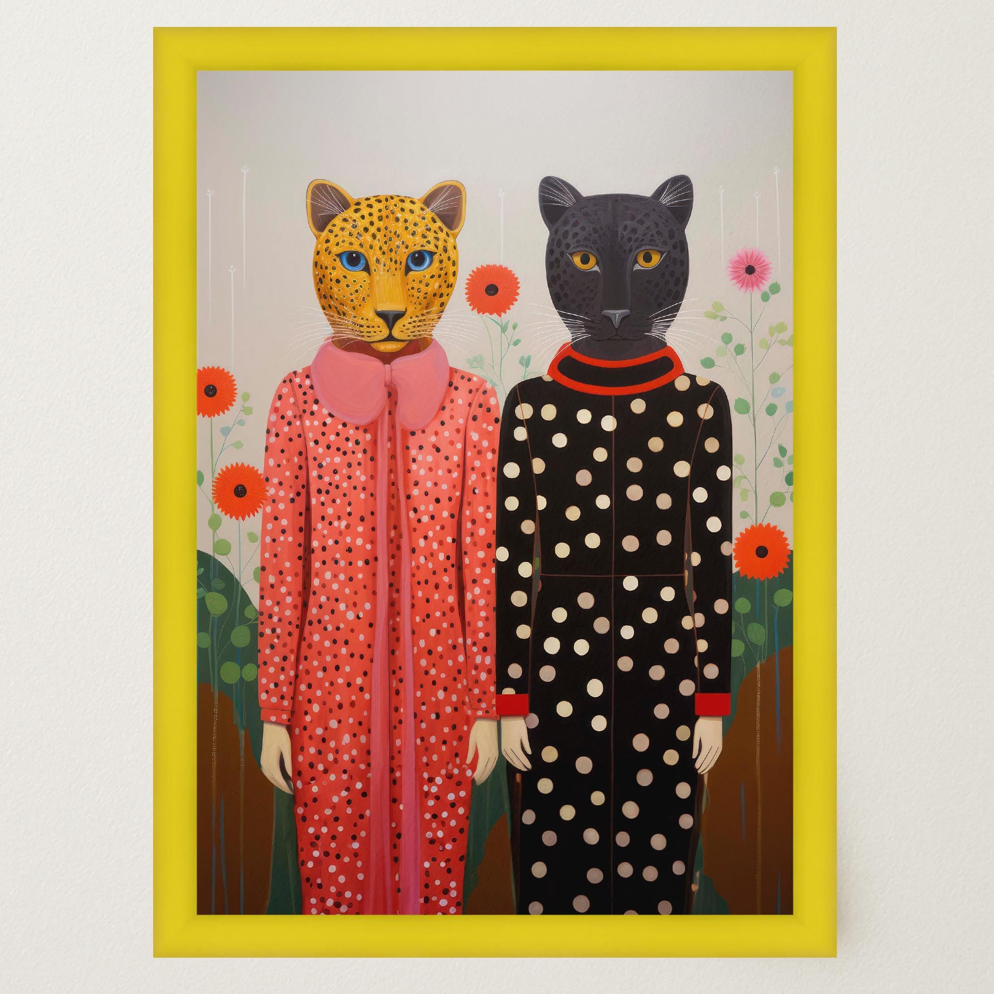 Whimsical Cat Ladies Wall Art Print-Skudaboo