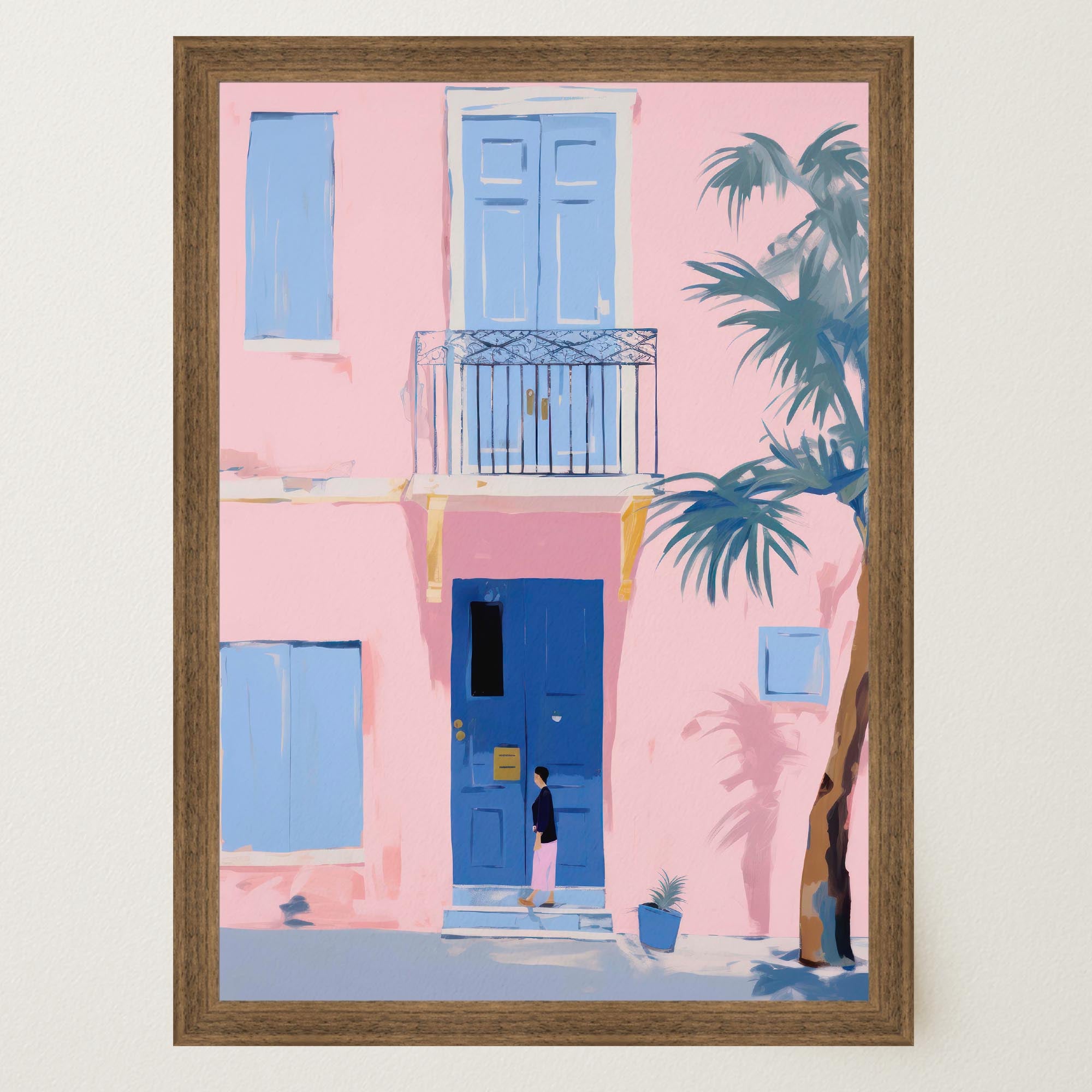 Pastel Mediterranean Street Wall Art Print-Skudaboo