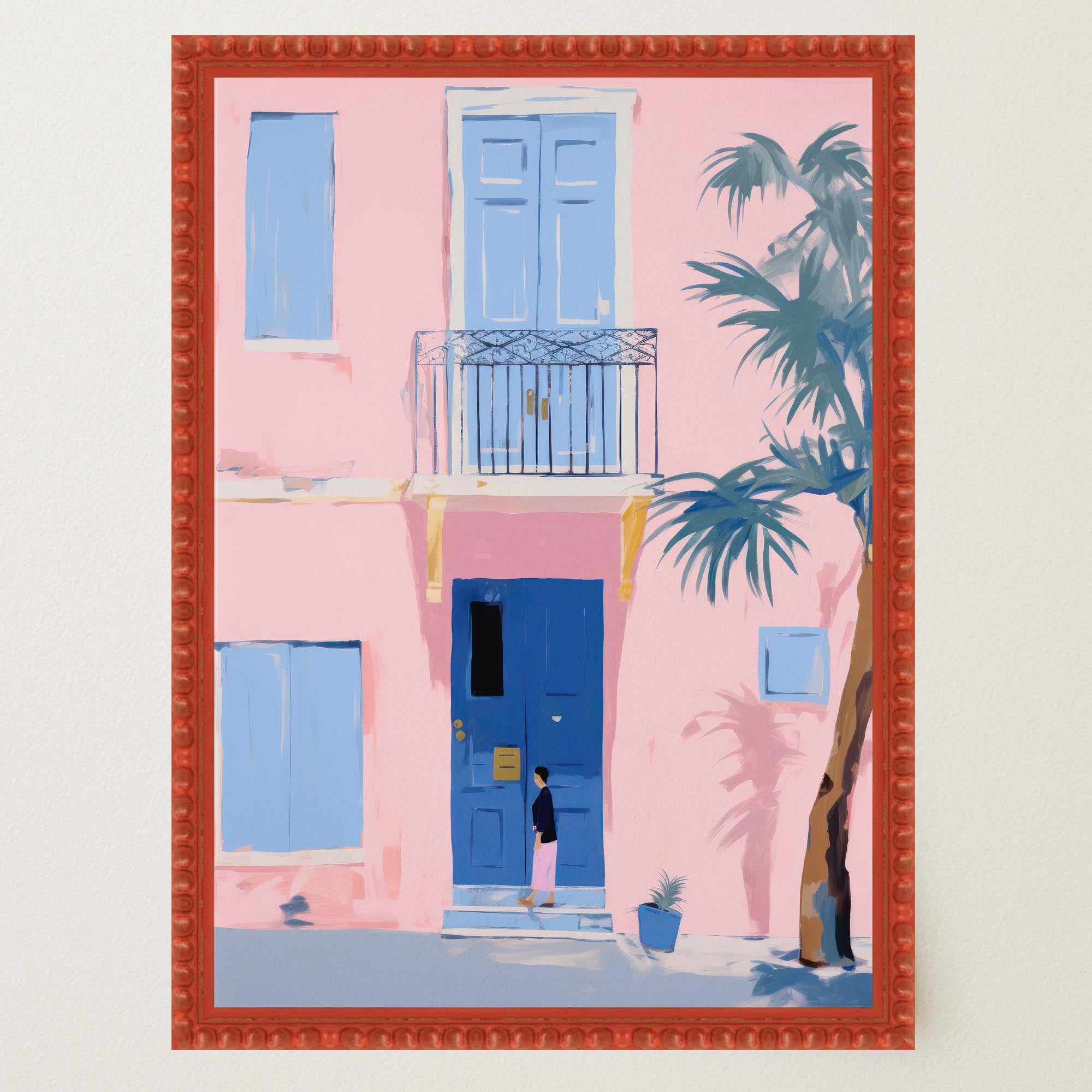 Pastel Mediterranean Street Wall Art Print-Skudaboo