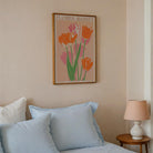 Pink Tulip Flower Market Wall Art Print-Skudaboo