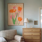 Pink Tulip Flower Market Wall Art Print-Skudaboo