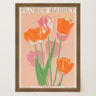 Pink Tulip Flower Market Wall Art Print-Skudaboo