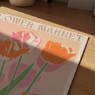 Pink Tulip Flower Market Wall Art Print-Skudaboo