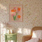 Pink Tulip Flower Market Wall Art Print-Skudaboo
