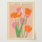 Pink Tulip Flower Market Wall Art Print-Skudaboo