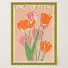 Pink Tulip Flower Market Wall Art Print-Skudaboo