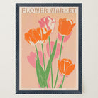 Pink Tulip Flower Market Wall Art Print-Skudaboo