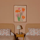 Pink Tulip Flower Market Wall Art Print-Skudaboo