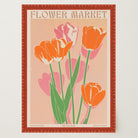Pink Tulip Flower Market Wall Art Print-Skudaboo