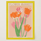 Pink Tulip Flower Market Wall Art Print-Skudaboo