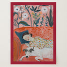 Sleeping Woman and Dog Wall Art Print-Skudaboo