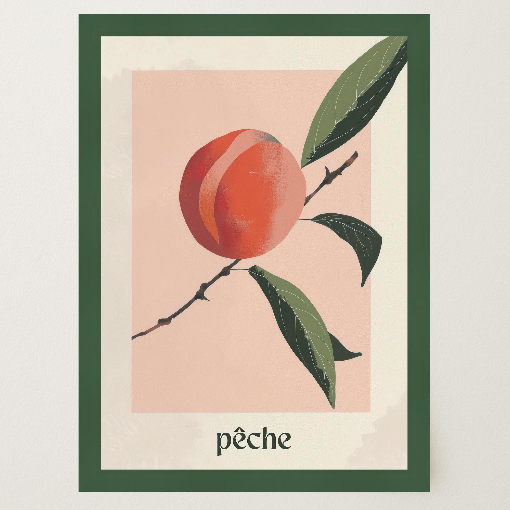 Peach Botanical Wall Art Print-Skudaboo