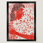 Red Floral Botanical Wall Art Print-Skudaboo