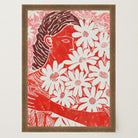 Red Floral Botanical Wall Art Print-Skudaboo