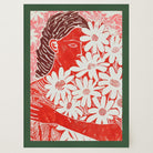 Red Floral Botanical Wall Art Print-Skudaboo