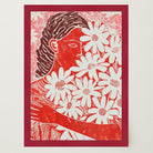 Red Floral Botanical Wall Art Print-Skudaboo