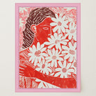 Red Floral Botanical Wall Art Print-Skudaboo
