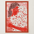 Red Floral Botanical Wall Art Print-Skudaboo