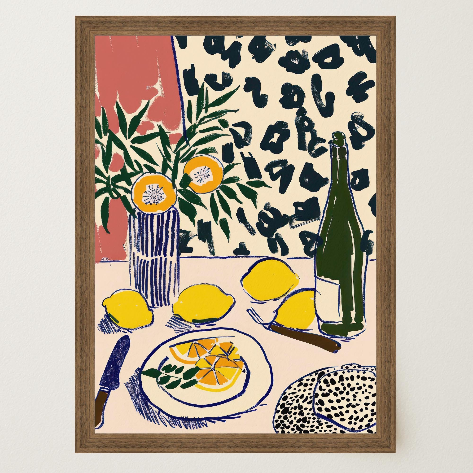 Lemons Still Life Kitchen Wall Art Print-Skudaboo