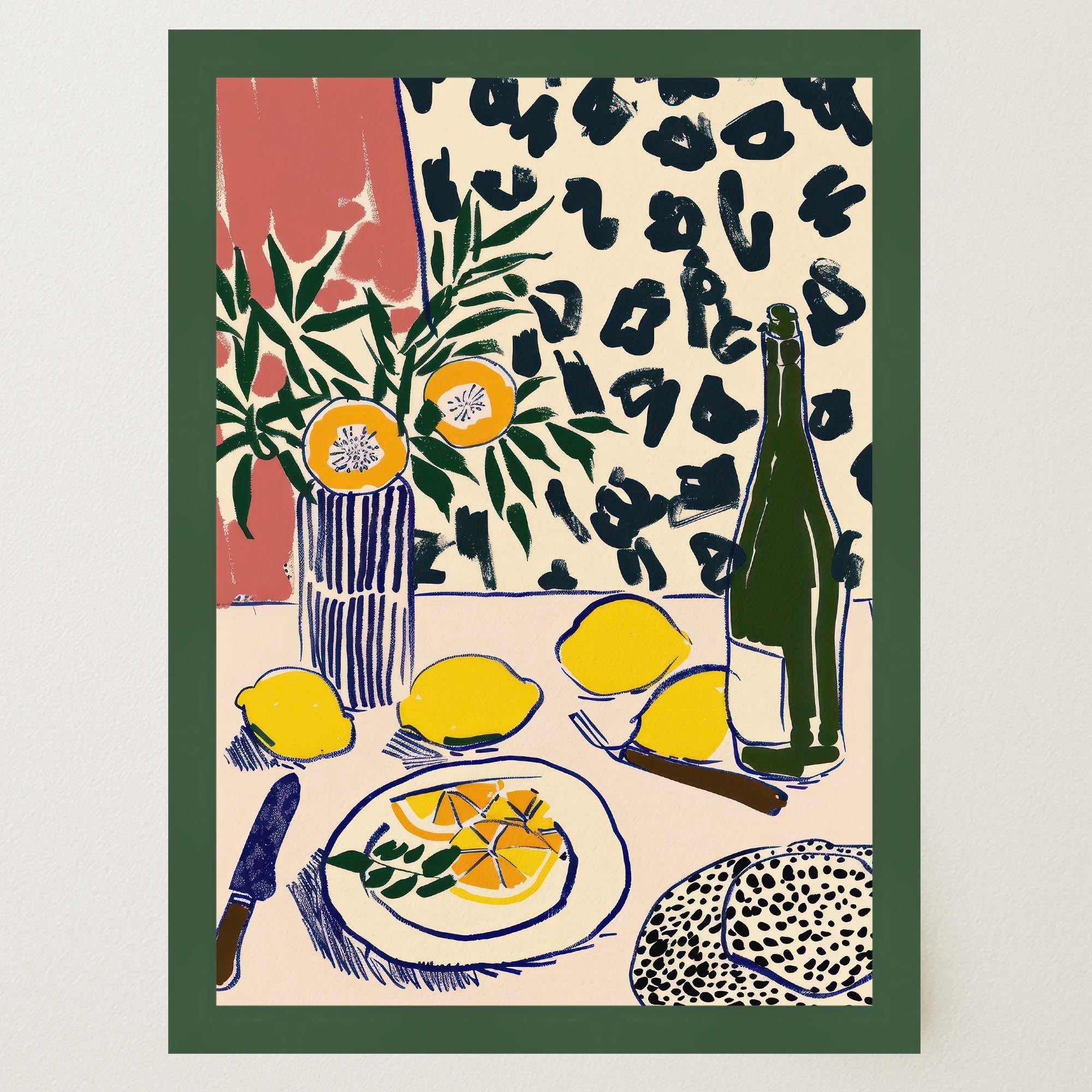 Lemons Still Life Kitchen Wall Art Print-Skudaboo