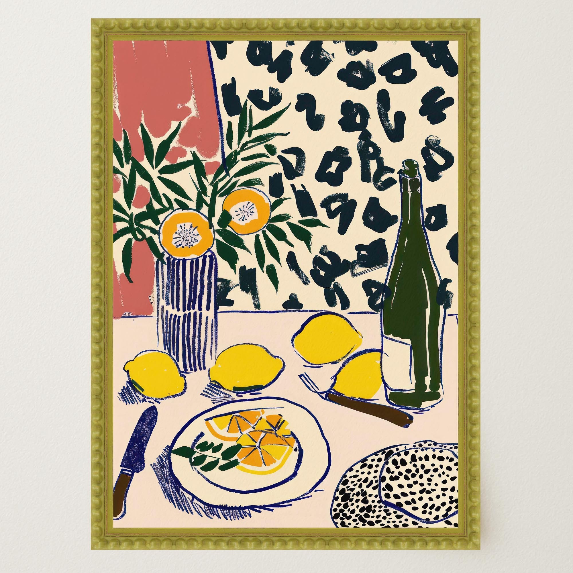 Lemons Still Life Kitchen Wall Art Print-Skudaboo