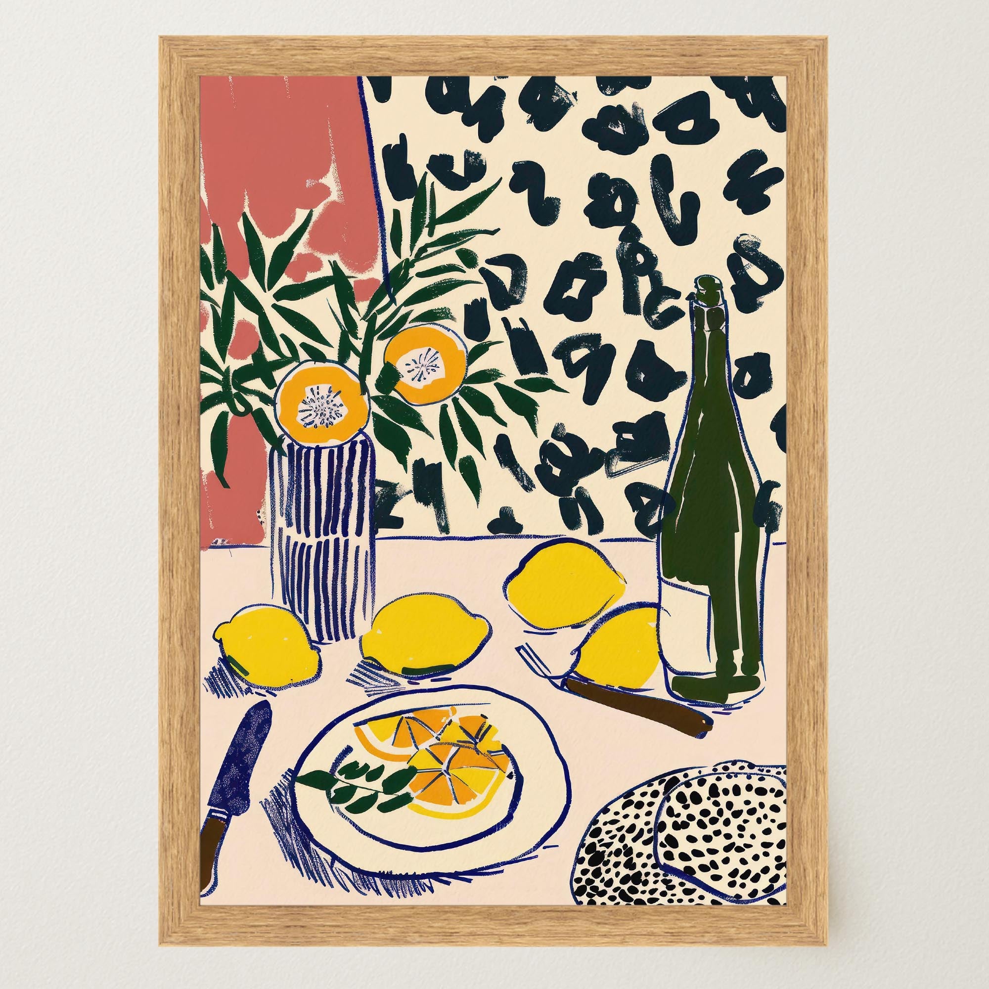 Lemons Still Life Kitchen Wall Art Print-Skudaboo