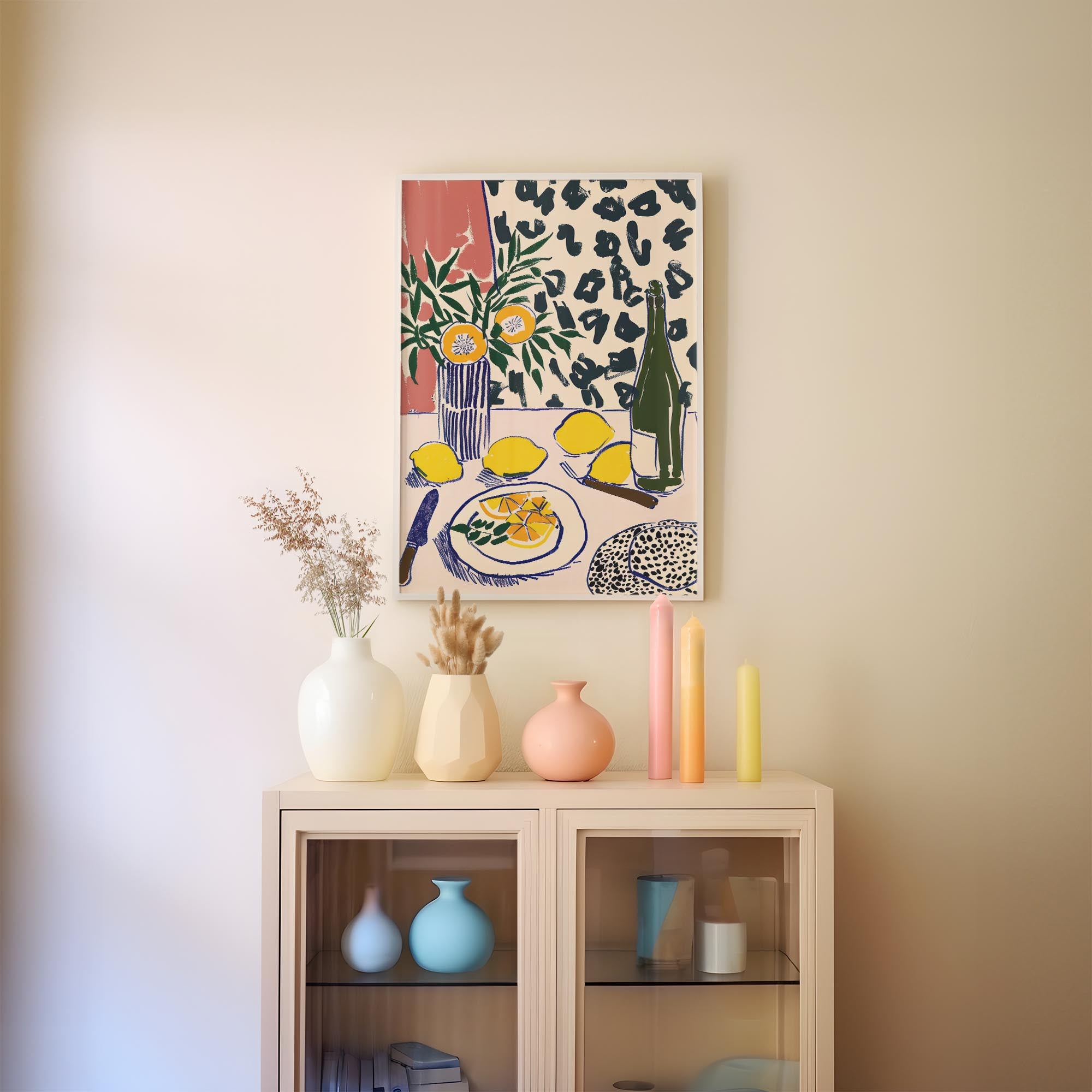 Lemons Still Life Kitchen Wall Art Print-Skudaboo