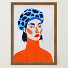 Woman with Blue Beret Portrait Wall Art Print-Skudaboo