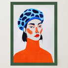 Woman with Blue Beret Portrait Wall Art Print-Skudaboo