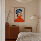 Woman with Blue Beret Portrait Wall Art Print-Skudaboo