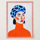 Woman with Blue Beret Portrait Wall Art Print-Skudaboo