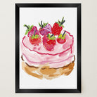 Strawberry Cake Kitchen Wall Art Print-Skudaboo