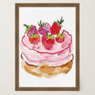Strawberry Cake Kitchen Wall Art Print-Skudaboo