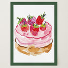 Strawberry Cake Kitchen Wall Art Print-Skudaboo