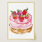 Strawberry Cake Kitchen Wall Art Print-Skudaboo