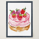Strawberry Cake Kitchen Wall Art Print-Skudaboo