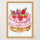 Strawberry Cake Kitchen Wall Art Print-Skudaboo