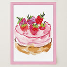 Strawberry Cake Kitchen Wall Art Print-Skudaboo