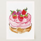 Strawberry Cake Kitchen Wall Art Print-Skudaboo
