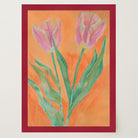 Pink Tulip Botanical Wall Art Print-Skudaboo