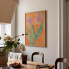 Pink Tulip Botanical Wall Art Print-Skudaboo