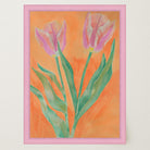 Pink Tulip Botanical Wall Art Print-Skudaboo
