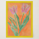 Pink Tulip Botanical Wall Art Print-Skudaboo