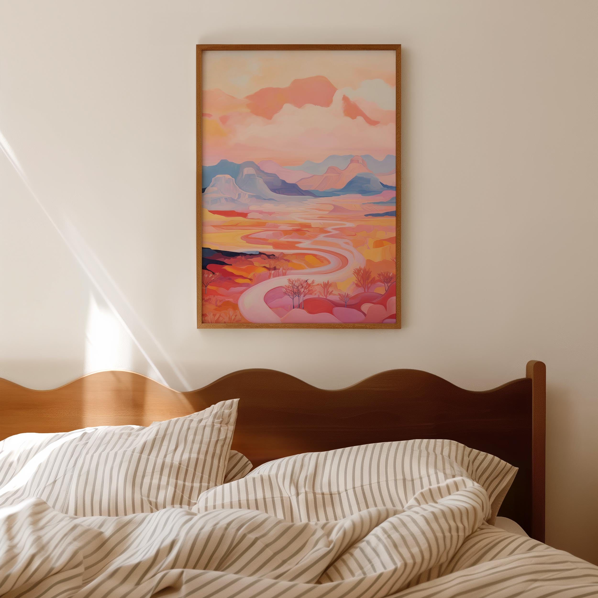 Pastel Mountain Landscape Wall Art Print-Skudaboo