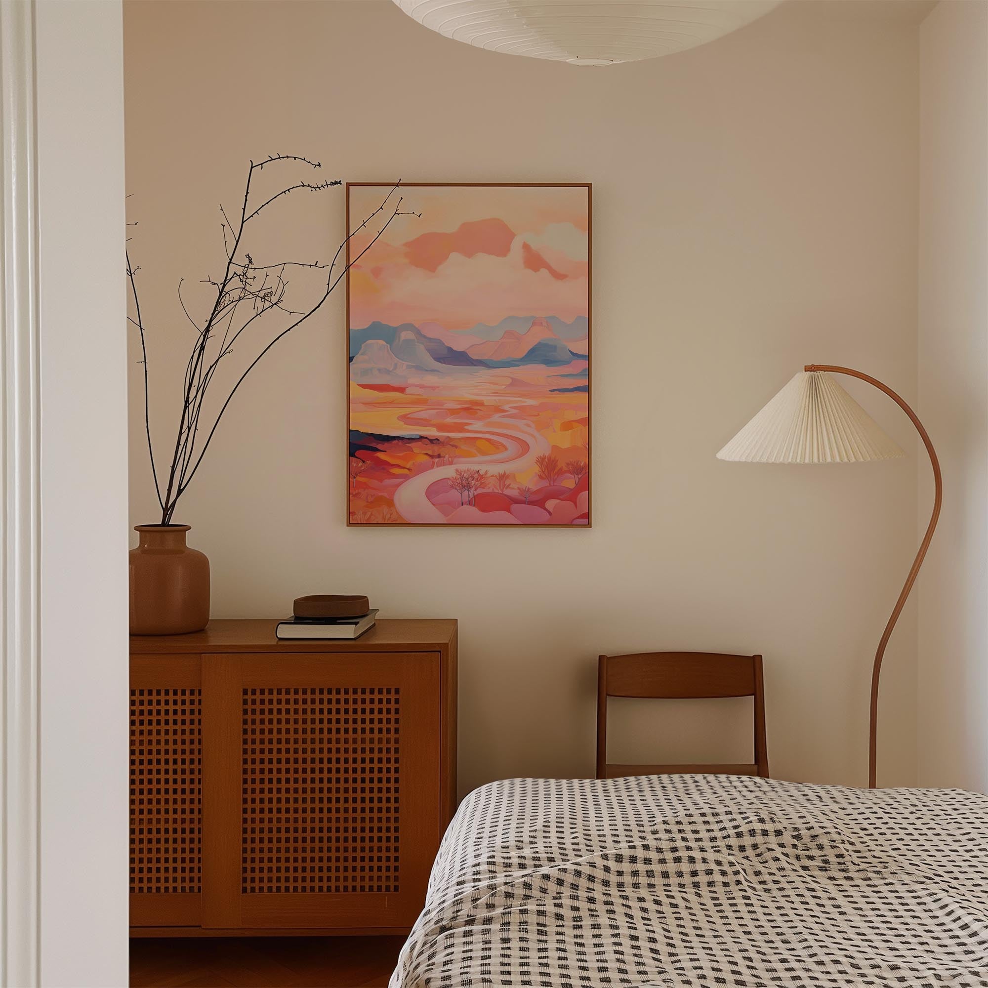 Pastel Mountain Landscape Wall Art Print-Skudaboo