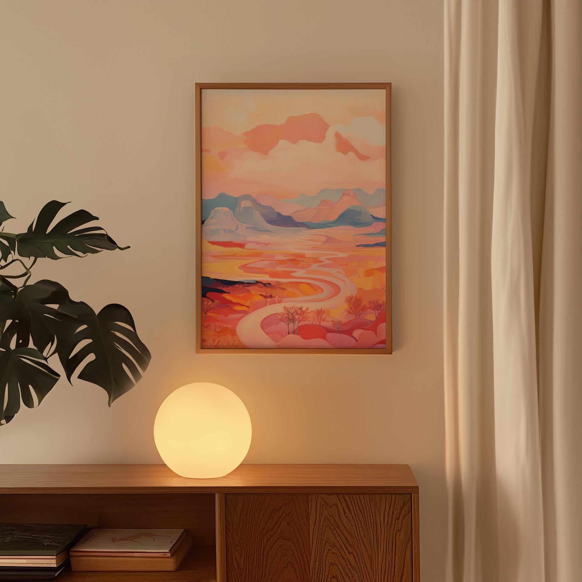 Pastel Mountain Landscape Wall Art Print-Skudaboo
