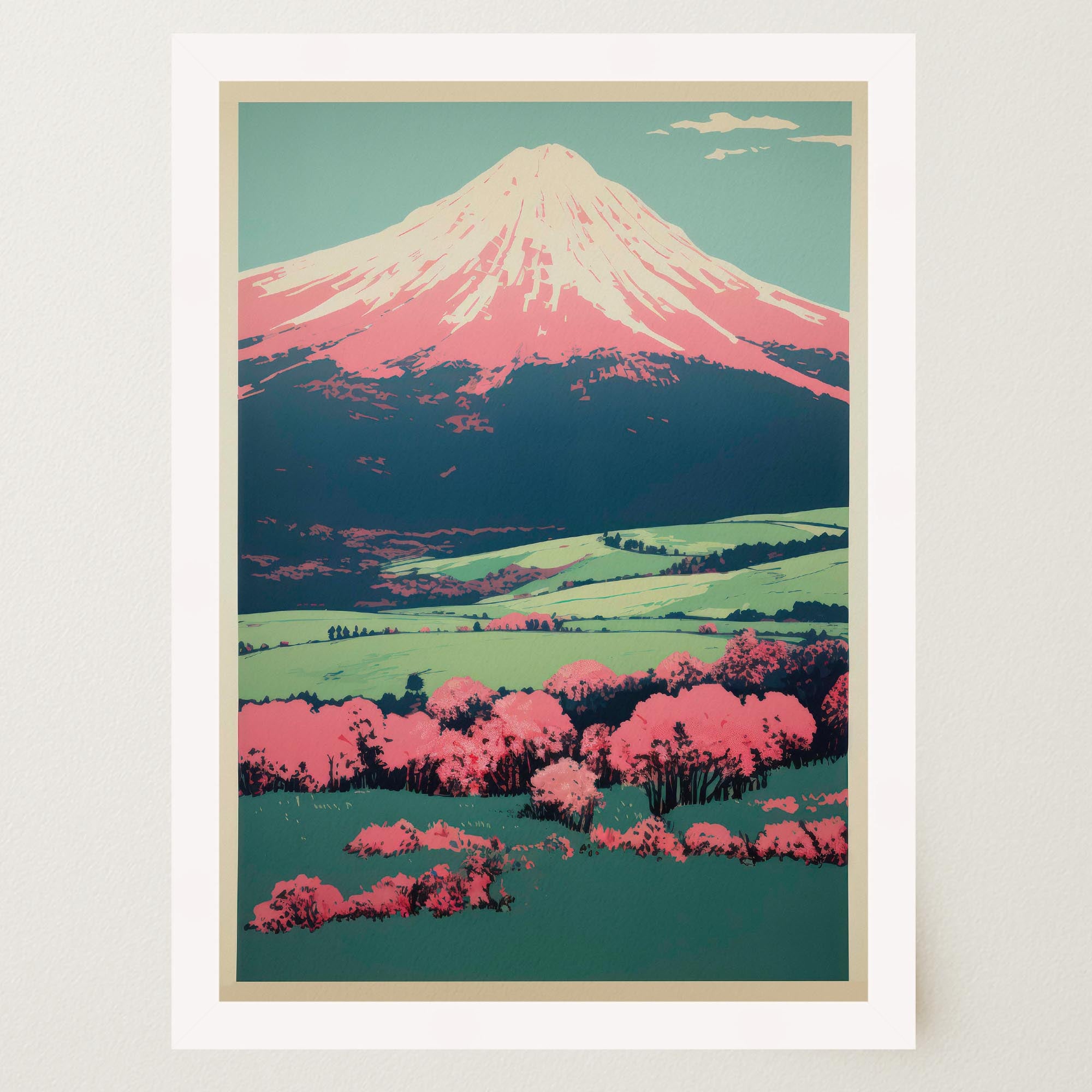 Mount Fuji Landscape Wall Art Print-Skudaboo