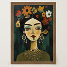 Floral Woman Portrait Wall Art Print-Skudaboo