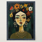 Floral Woman Portrait Wall Art Print-Skudaboo